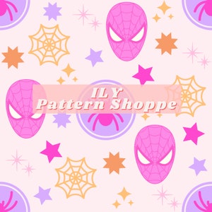 Superhero Spider Seamless File, Fairytale Fabric, Kids Fabric, Magical Friends, Childrens Fabric, Best Friends Seamless File, Character