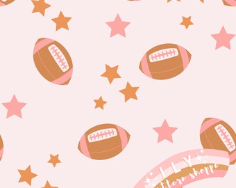 Fall Football Seamless File, Fabric Seamless Design File, Seamless Digital File, Holiday Fabric, Retro Football, Autumn Leaves file