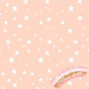Peachy Retro Stars Seamless File, Fabric Seamless Design File. Retro Star Fabric, Stars Fabric, Seamless Digital File, Peachy Design