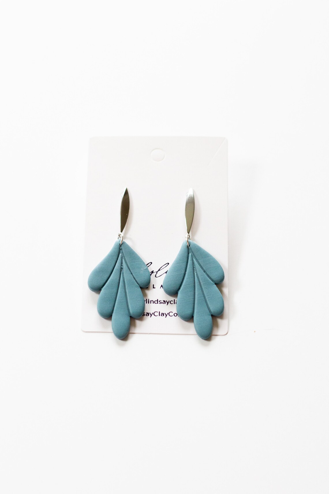 Blaue und silberne Polymer Clay Ohrringe Leichte Ohrhänger | Etsy