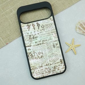 Coque pour portable en nacre avec oeuvre d'art, pour iPhone, téléphones portables Google Pixel - Cryptic Symbols Design