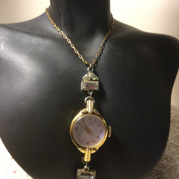 Working Clock Necklace Etsy