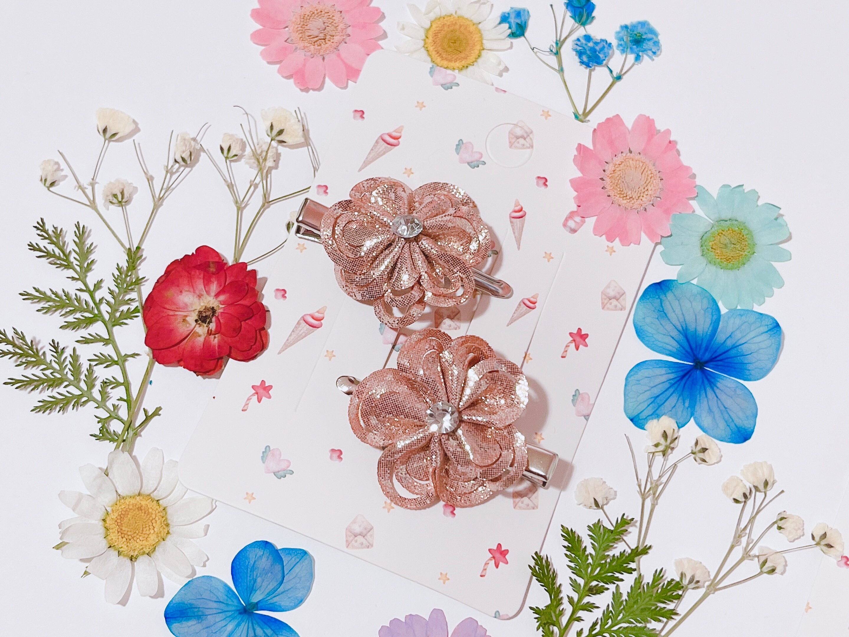 Set of 2 Flower Hair Clip Handmade Hair Clip Flower Girl | Etsy