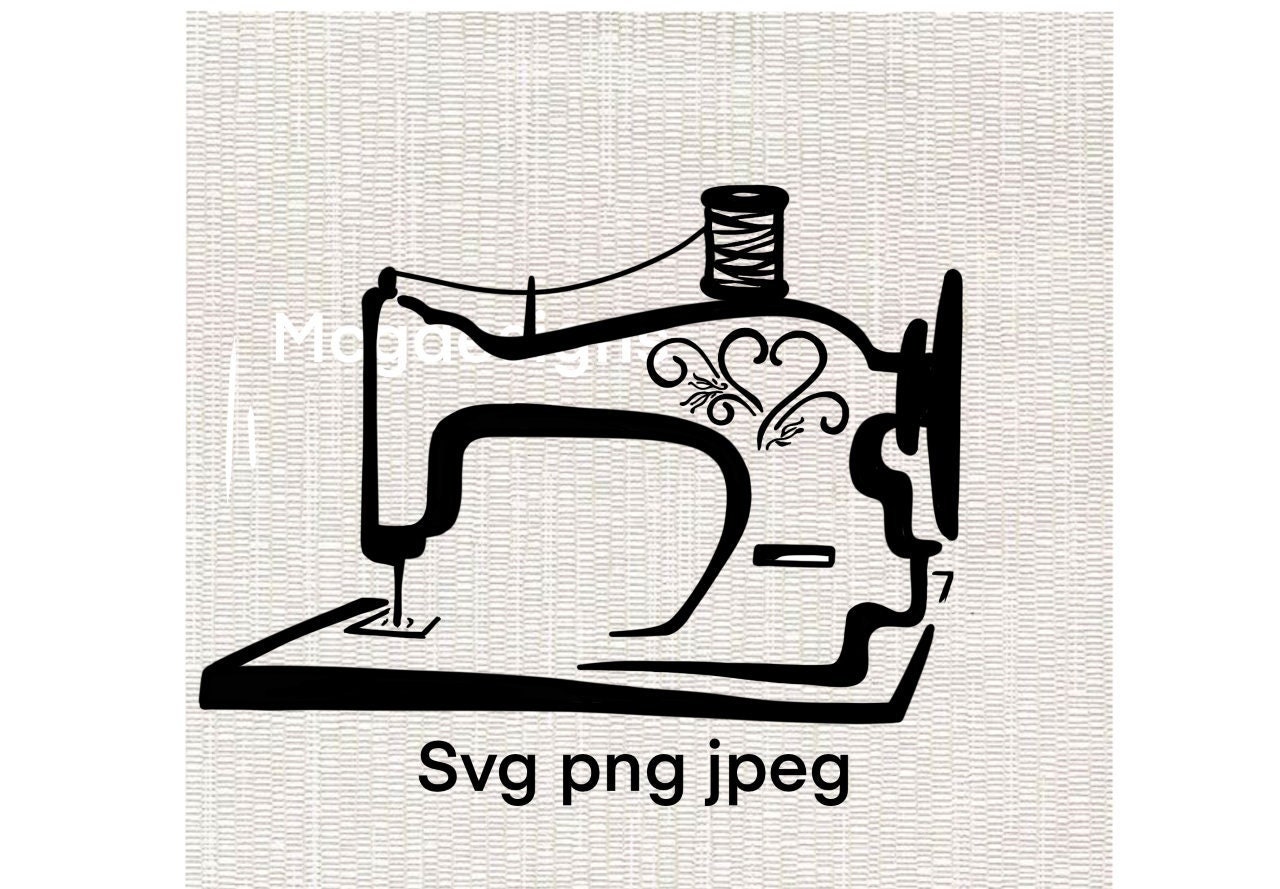 SVG Sewing Machine, Handmade Drawing, Line Drawing, Cricut, Sublimation