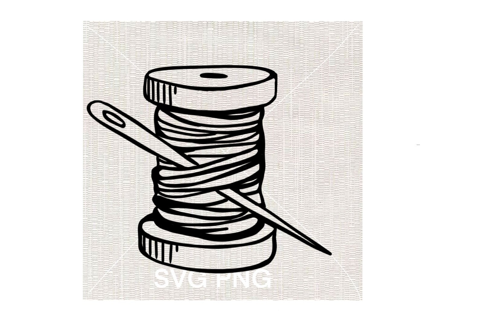 Sewing SVG File, Spool of Thread Svg File, Line Drawing, Floral Svg