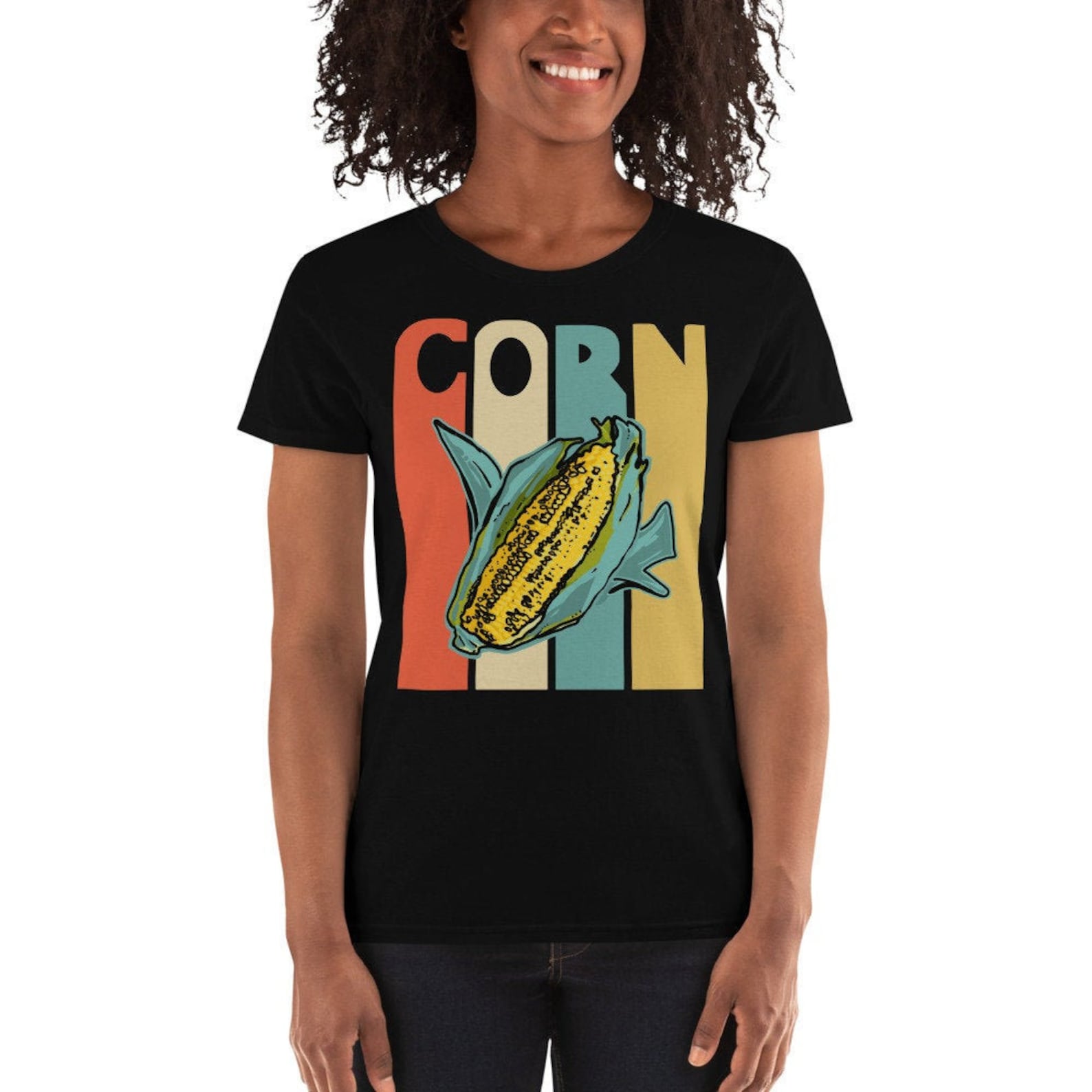Classic Corn Short Sleeved Tshirt for Women also for Etsy