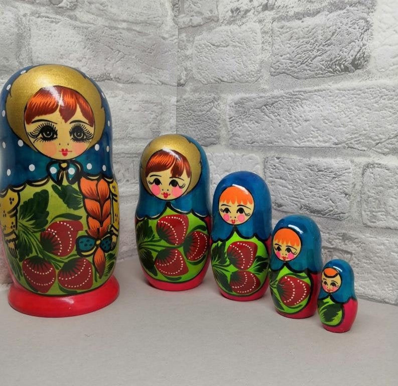 Folk doll Hand painted Russian doll babushka Russian Etsy