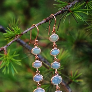 Opal Earrings, October Birthstone Jewelry, Elegant Gemstone Dangles, Simple & Stunning