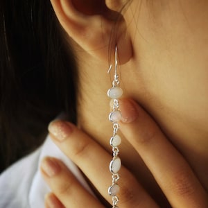 Opal Earrings, October Birthstone Jewelry, Elegant Gemstone Dangles, Simple & Stunning