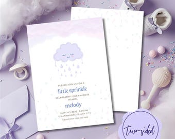 Uitnodiging Cloud Baby Sprinkle: pastelkleurige regendruppels (digitale download)