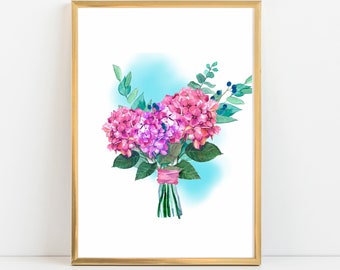 Floral Printable Pink Flower Wall Art Pink Wall Decor Pink - Etsy