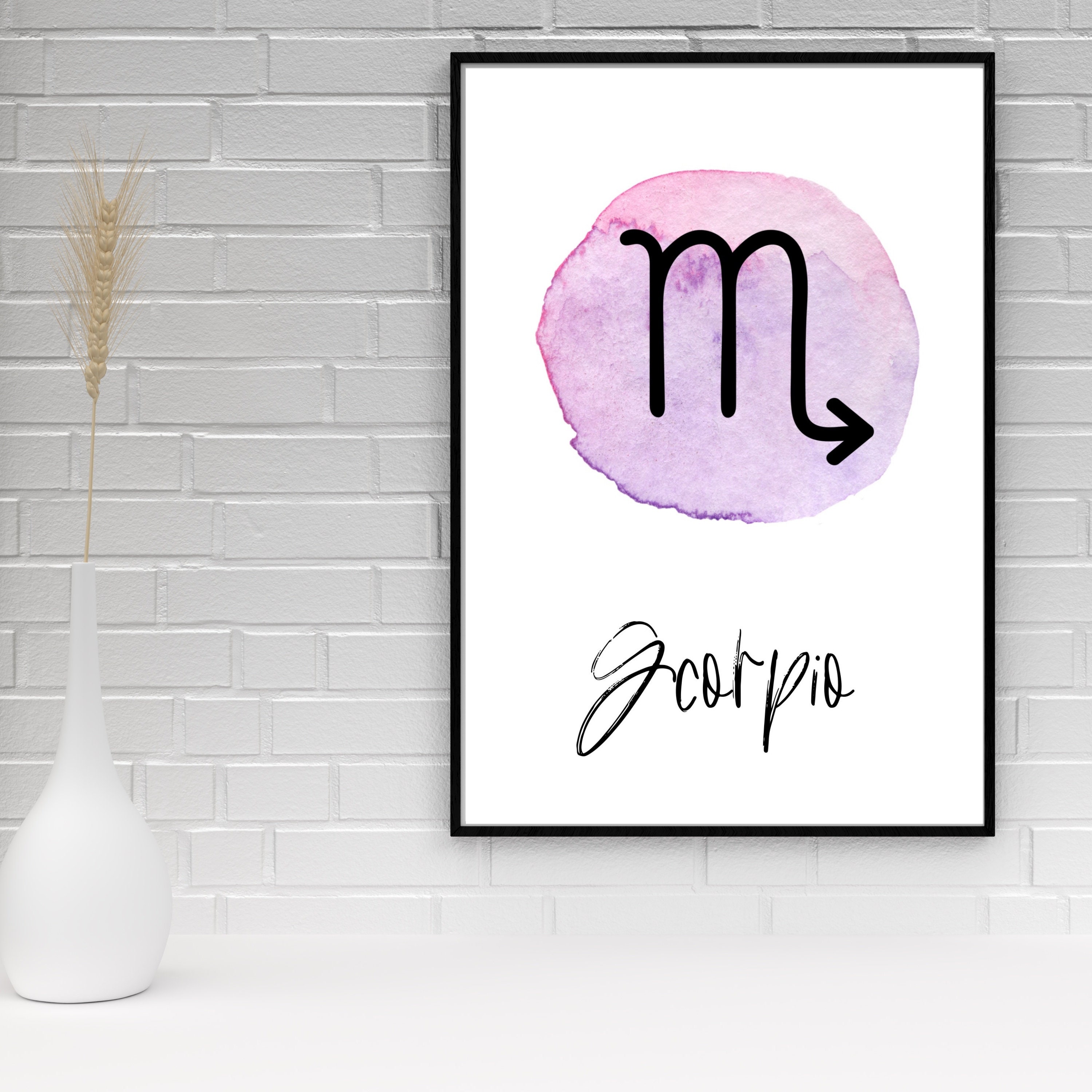 Scorpio Zodiac Sign Wall Art Printable Instant Download | Etsy