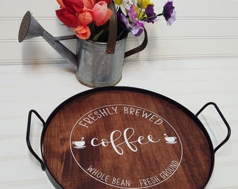 Coffee Serving Tray, Coffee Table Tray, Home Decor, Country Decor, Coffee Decor