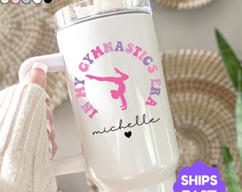 Personalized Gymnastics Tumbler, Custom Gymnast Gift, In My Gymnastics Era Cup, Gymnast Name Mug, Gymnastics Team Gift
