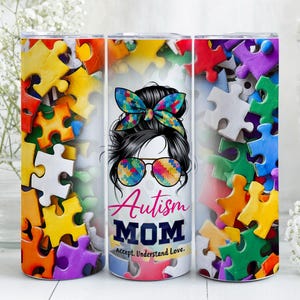 Autism Mom Puzzle Tumbler: Stainless Steel Coffee Cup