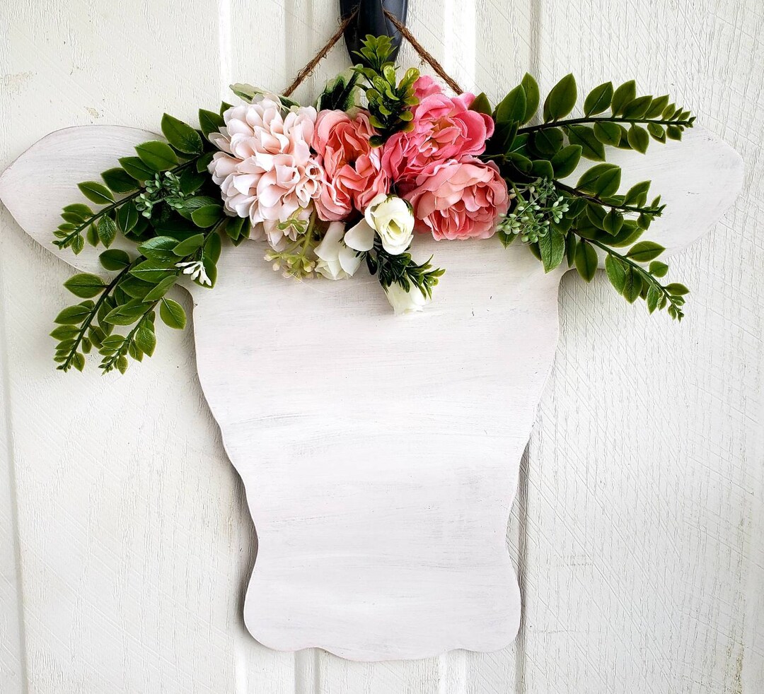 Cow Hospital Door Hanger/cow Door Hanger/floral Cow/farm House Etsy