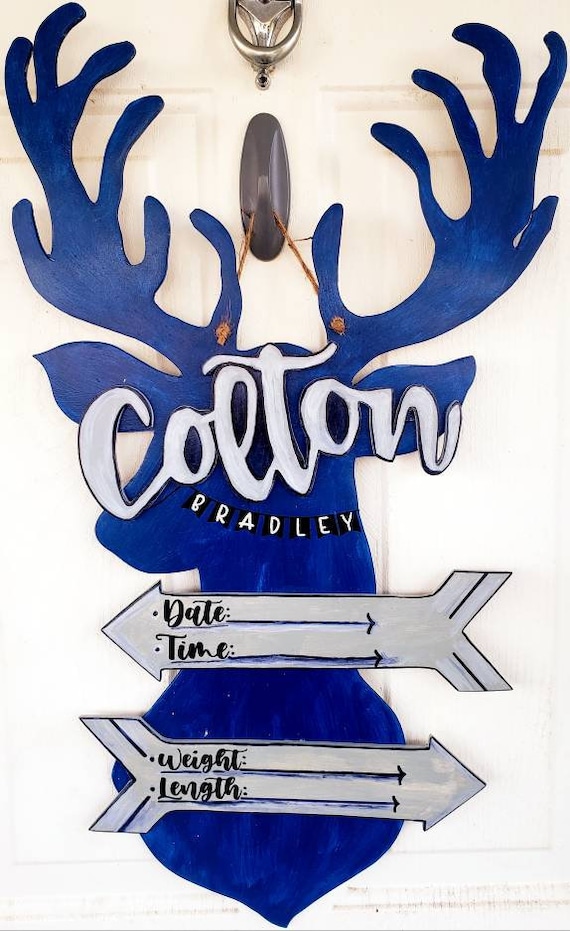 Deer Themed Hospital Door Hanger/hunter Themed/baby Nursery Etsy