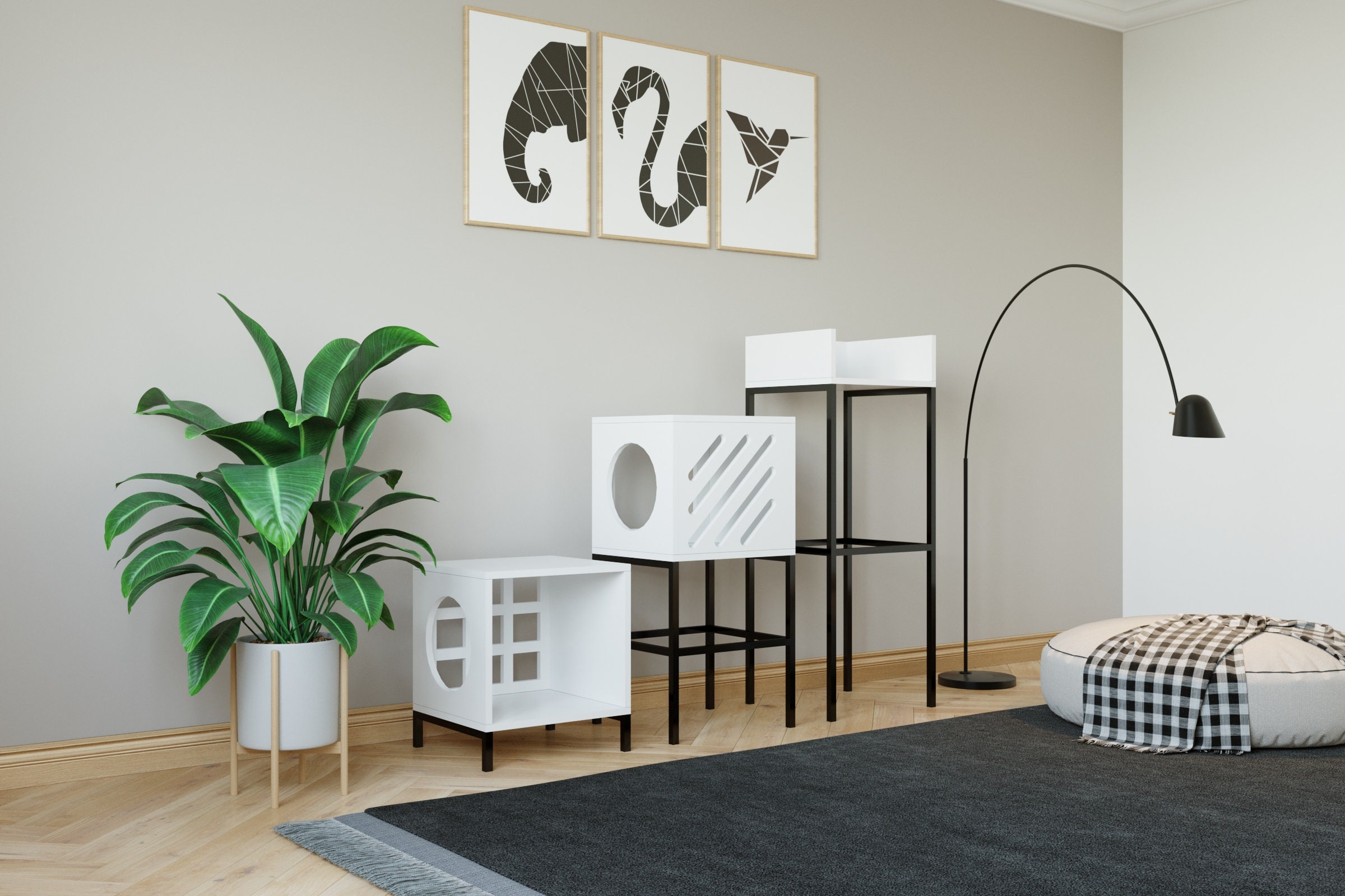 Modern Cat Tree Wooden Cat Tree Modern Cat Tower Stylish Etsy