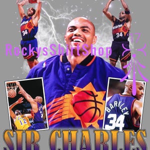 Charles Barkley T Shirt, Phoenix Suns T Shirt, Vintage Basketball 90&#39;s Clothing, Retro Sports Fan Top, Phoenix Suns