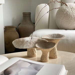 MADE TO ORDER- Super Speckled Handmade Ceramic Wabi Sabi Ikebana Mushroom Vases by Bidu Living- Wabi Sabi Decor, Unique Pottery, Home Decor