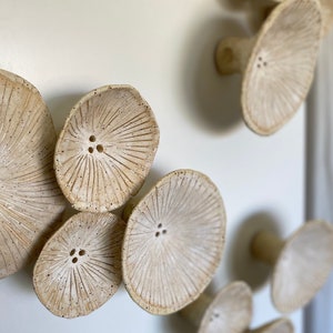 MADE TO ORDER- Handmade Ceramic Wabi Sabi Wall Hanging Organic Mushroom Art- Wabi Sabi Wall Art,  Unique Home Decor, Wabi Sabi ceramics