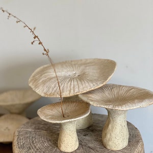 MADE TO ORDER- Handmade Ceramic Wabi Sabi Ikebana Mushroom Vases by Bidu Living - Wabi Sabi Decor, Unique Home Decor, Handmade Pottery Vase