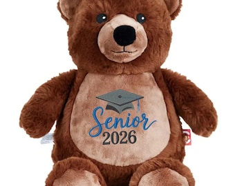 Personalized Graduation Plush Bear 2026, Embroidered Keepsake