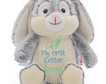 Embroidered Plush Easter Bunny | Personalized Baby's First Easter Gift