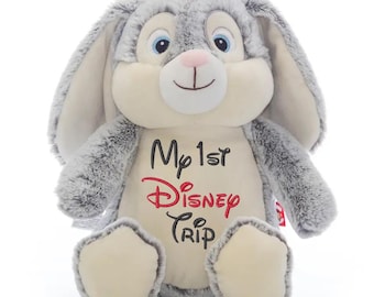 Personalized Plush Stuffed Animal ~ Embroidered Name Keepsake ~ Vacation ~ Birthday ~ Disney Trip