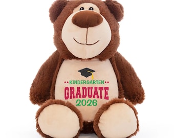 Personalized Graduation Plush Bear 2026, Embroidered Keepsake, Kindergarten