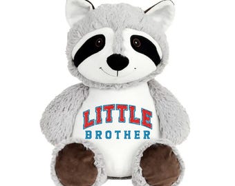 Personalized Sibling Stuffed Animals ~ Little Brother ~ Big Brother Gifts ~ New Baby ~ Shower