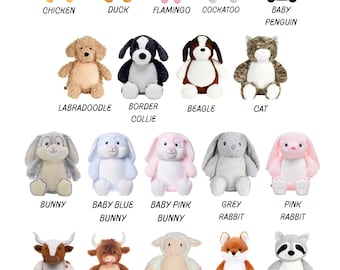 Personalized Birth Stat Stuffed Animals ~ Keepsake Gift ~ Baby Girl ~ Baby Boy