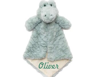 Personalized Animal Lovey ~ Embroidered Baby Security Blanket ~ Baby Shower ~ Birthday