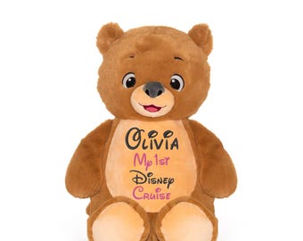 Personalized Plush Stuffed Animal ~ Embroidered Name Keepsake ~ Vacation ~ Birthday ~ Disney Cruise