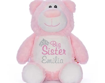 Personalized Sibling Stuffed Animals ~ New Sister ~ Brother Gifts ~ New Baby ~ Shower