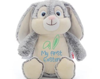 Personalized Easter Stuffed Animal | Embroidered Baby Plush, 'My First Easter'