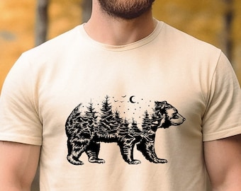 Bear Mountain Shirt, Camping Bear Shirt, Nature Lover Shirt, Nature Bear Shirt, Bear Shirt Gift, Bear Hiking Shirt, Bear Women Shirt