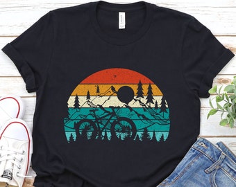 Mountain Biking Retro Tshirt, Cyclist Shirts, Bikers Tee, Mountain Biker Gifts, Bike Lover Gift, Bicycle Sport, Gift for her, Gift for him
