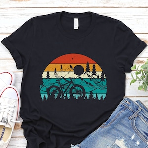 Mountain Biking Retro Tshirt, Cyclist Shirts, Bikers Tee, Mountain Biker Gifts, Bike Lover Gift, Bicycle Sport, Gift for her, Gift for him