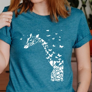 Giraffe Shirt, Giraffe Reader Tshirt, Book Lover Shirt, Nerd Shirt, Giraffe Lover Shirt, Reader&#39;s Shirt, Zoo Shirt, Shirt For Readers