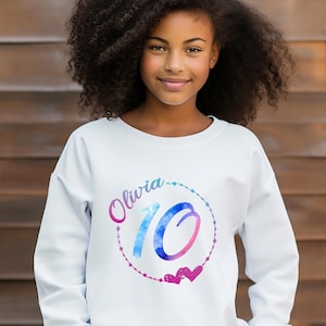 Custom Birthday Girl Sweatshirt, Custom Birthday Queen Sweatshirt, Personalized birth year sweatshirt, 10th Birthday Gift, Birthday Party