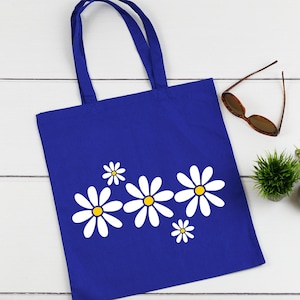 Daisy Tote Bag, Wildflower Tote Bag, Floral bag, Gift for mam, Gift for her, Gift for bag lover, Flower bag, Gift For Sister, Summer Bag