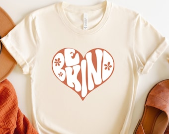 Be Kind Heart Shirt, Graphic Tee Women, Be Kind T-Shirt Inspirational Shirt, Kind T-Shirt, Be Kind Tee, Positive Quote Womens Unisex Shirt