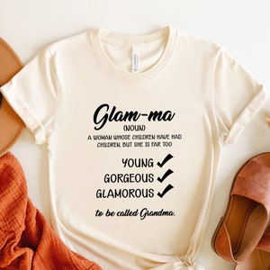 Glam-ma Shirt, Glam ma Shirt, Gift for Grandma, Glamma Shirt, Grandma Shirt, New Grandma Gift, Pregnancy Announcement, Nana shirt, Mimi tee