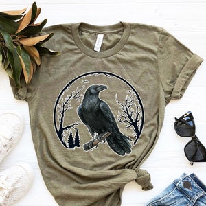 Raven Lover Shirt, Viking Scandinavian Tree Shirt, Viking Gift For Men, Raven Woman Shirt, Raven Shirt, Bird Lover Gift, Bird Crow Shirt