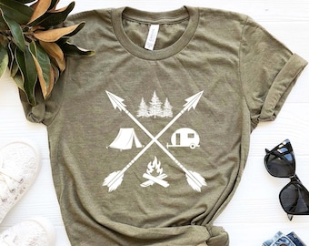 Camp Lover Shirt, Camping Shirt, Camping Heart Shirt, Cute Hiking Shirt, Adventure Shirt, Camper Shirt, Gift for Her