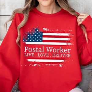 Sudadera "Cartero Vive, Ama, Entrega", sudadera con capucha, suéter de cartero, sudadera postal, regalo de cartero