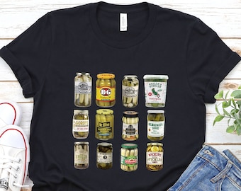 Vintage Canned Pickles Tshirt, Vintage Tshirts, Canning Season Shirt, Pickle Lovers Shirt, Homemade Pickles Shirt,Pickle Jar Crewneck Shirt