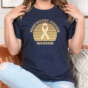 Parkinson Disease Warrior Shirt, Parkinson Disease Awareness T-Shirt, Gray Ribbon Support Shirts, Parkinsons Disease Shirt, Gray Ribbon Tee