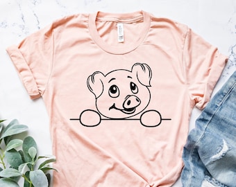 Pig Shirt, Farm Shirt, Pig Lover Gift, Cute Pig Shirt, Animal Lover Shirt, Pig T shirt, Pig Mom, Farmer Shirt, Pig Farmer, Unisex Clothing